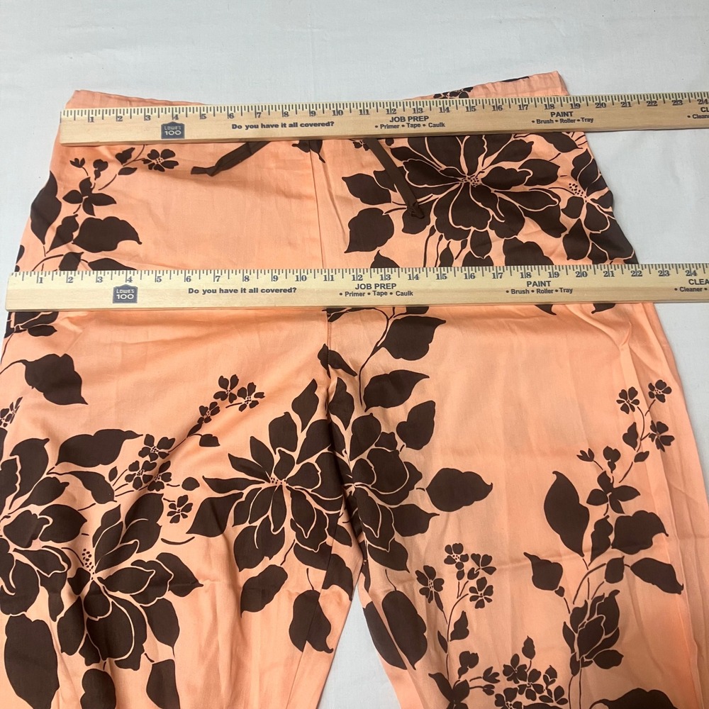 BedHead Pajamas Womens Large Peach Brown Floral Cotton Button Down Pajama Set - Picture 13 of 13